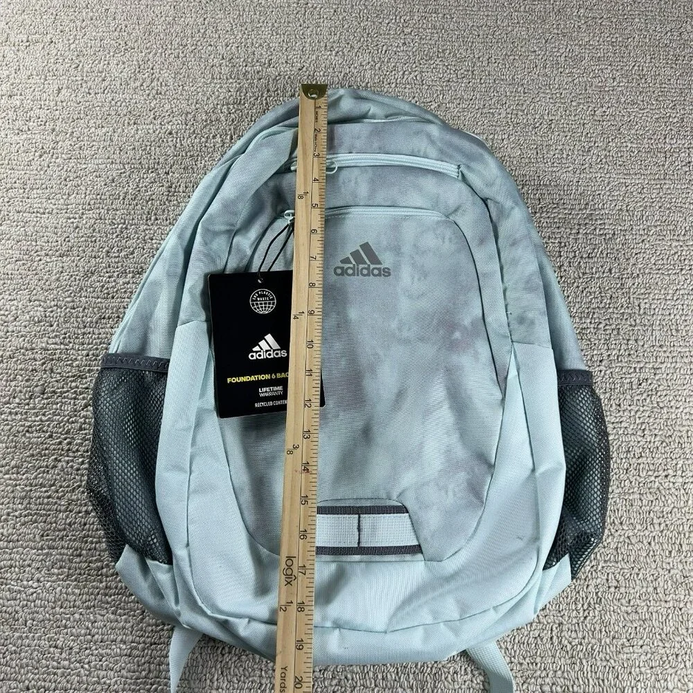 Adidas Foundation 6 Durable Unisex Backpack Green Gray - Picture 2 of 4